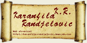 Karanfila Ranđelović vizit kartica